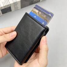 1PC Men's Casual Fashion 3-Fold Automatic Pop-Up Card Holder, Anti-Theft RFID Carbon Fiber Texture Anti-Demagnetization Card Sleeve, Pop-Up Aluminum Alloy Multi-Function (Gift For Father, Mother, Teacher, Couple, Must-Have Gift, Christmas, Halloween Gift) - A - View 13