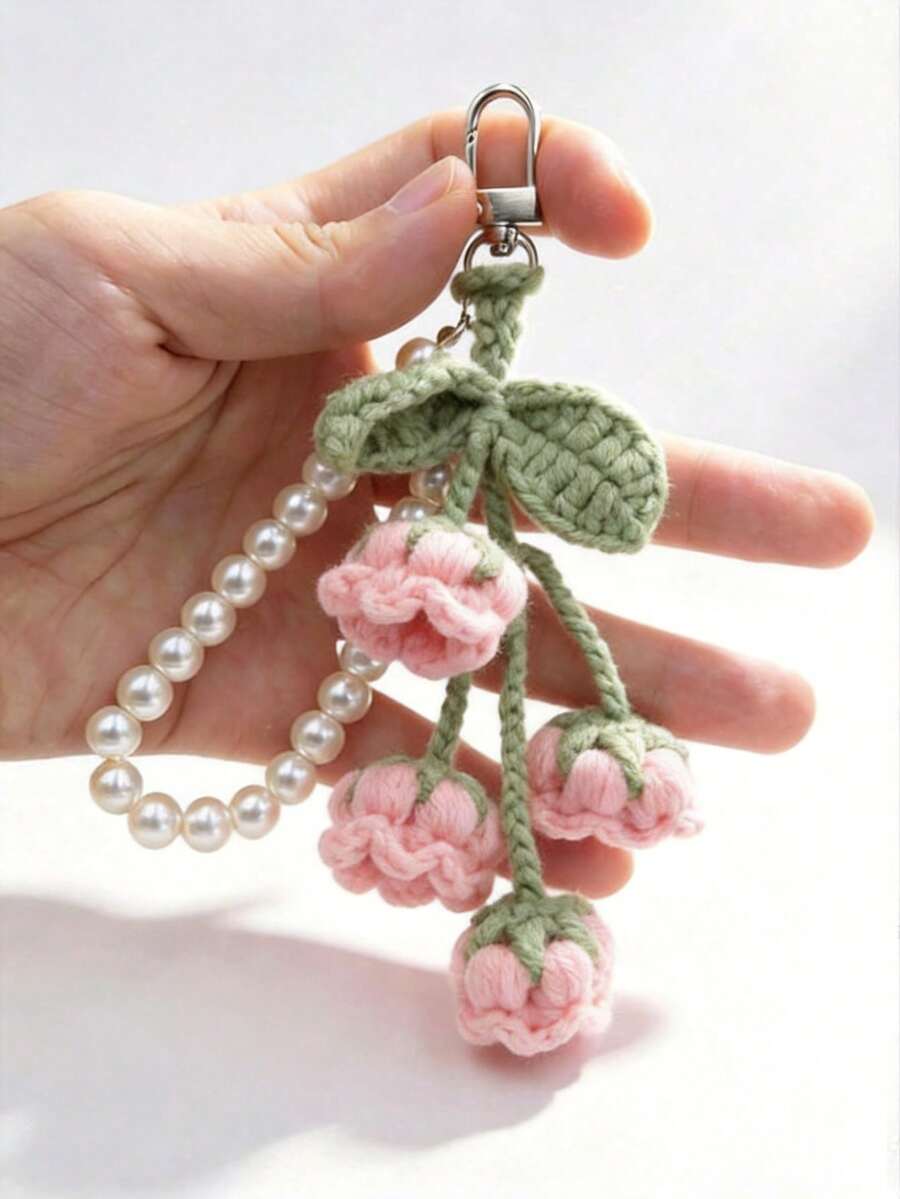 1pc Cute Pearl Chain Keychain, Bohemian Style Creative Design, Women's Backpack Charm, Birthday Gift, Party Favor, Suitable For Women, Teachers, Gift Decoration - Multicolor - View 1