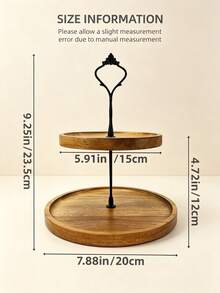 1pc Wooden Cake Stand Dessert Tray, Afternoon Tea Tray, Dessert Display Rack, Can Hold Various Pastries, Cakes, Snacks, Suitable For Birthday, Wedding, Afternoon Tea, Halloween And Christmas Decoration - View 8