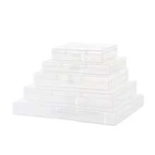 6pcs Transparent Plastic Storage Boxes With Hinged Lids - Clear Storage Boxes For DIY Crafts, Jewelry And Small Items, Secure Snap Closure, Stackable Design For Convenient Storage, Jewelry Storage Box 1PC Pencil Case - Clear - View 7