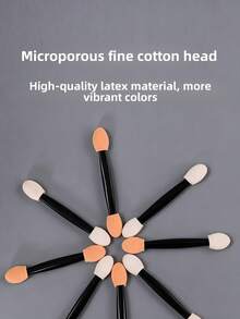 100pcs/50pcs/10pcs Double-Ended Eyeshadow Brushes, Latex Sponge Head Makeup Tools, Eyeshadow Sticks, Eye Makeup Brushes, Also Suitable For Nail Art Tools, Compact And Portable, Travel Essential, Holiday Gift, Girlfriend Gift - Double-ended Eyeshadow Brush - View 8