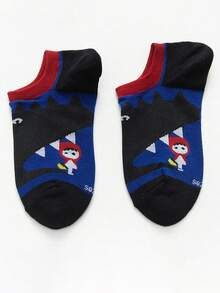 1/6 Pairs Animal Doodle Element Boat Socks, Soft And Comfortable, Unisex, All-Season Wear, Cute Contrast Color Non-Slip Ankle Socks - Multicolor - View 7