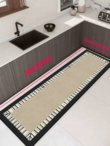 1 Pc Border Stripe Lines Pattern Kitchen Mat, 3.5 Mm Soft Rubber That Absorbs Water And Is Easy To Clean. Suitable For Corridors, Bathrooms, Living Rooms, Outdoor Door Mats, And Toilets. Useable Throughout The Year And For Various Holidays. - Multicolor - View 16