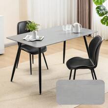 Dining table for 4 people hanging width 140cm ceramic ceiling steel legs Dining table Heat resistant water resistant Easy maintenance Easy assembly Si - グレー+スチール - チェックする 1