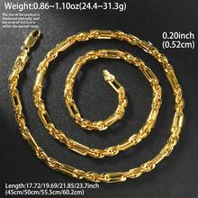1pc 14K Gold Plated Hollow Woven Necklace, Classic Luxury, Suitable For Women And Men For Daily Wear, Party, Commuting - Gold - View 6