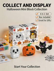 Particle Assembly, Halloween Theme Multiple Fun Figurines, Quirky And Eye-Catching Designs, Can Be Assembled And Displayed, Home Desktop Decor, Suitable For Building Block Enthusiasts Leisure Play, Perfect For Halloween, Christmas, Thanksgiving And Back To School Gifts - Multicolor - View 5