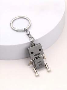 1pc Customized Text Robot Keychain, Personalized Engraved Metal Key Ring, Vintage Robot Character Keychain, Customized Name Pendant Keychain Gift For Men Boys Friends - Multicolor - View 5