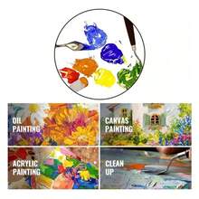 Set Pisau Palet 5 Buah, Kit Spatula Lukis Gagang Kayu dan Baja Tahan Karat, Alat Pengikis Seni Multi-Bentuk untuk Lukisan Minyak dan Pencampuran Cat Akrilik - Set - View 6