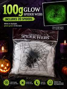 Halloween Spider Web Decor, Halloween Haunted House Graveyard Spider Web Strings With Fake Spiders, Halloween Decoration Props For Party, Costume, Photography Backdrop, Perfect Halloween Gift - Multicolor - View 16