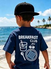 Baby Boy Casual Doodle Letter Print T-Shirt - Navy Blue - View 7