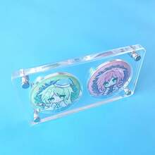 Stand Pajangan Akrilik untuk Lencana Karakter Anime, Cocok untuk Lencana 58mm, Tersedia Berbagai Gaya, Transparansi Tinggi, Tahan Debu, Tebal, Dapat Digunakan untuk Pajangan Merchandise dan Lencana Serial Anime - Hitam dan Putih - View 5