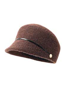Women's Beanie Hat, Autumn/Winter Warm Baseball Cap, Vintage Elegant Leather Decor With Metal Buckle - Berets - View 15