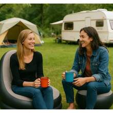 Seating furniture set / Sofa set Inflatable Sofa With Footstool | Home Slouchy Sofa Bed, Outdoor Camping Foldable Quick-Inflate Leisure Chair. High-Quality Adult Inflatable Sofa Set, Includes Sofa And Footstool 2-Piece Set. Can Be Used As A Home Slouchy Sofa Bed And Instantly Converted Into - Multicolor - View 4