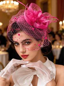1 buah Topi Fascinator Berbentuk Kipas dari Bulu Alami, Elegan untuk Pesta Teh, Acara Balap, Aksesori Hari Valentine Sepanjang Musim, Aksesori Rambut Pernikahan - MultiWarna - View 2