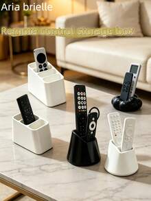 2/3/4 Slot Remote Control Organizer, Suitable For TV/DVD/Blu-Ray Player/Audio System/Game Console, Living Room/Bedroom Media Storage, Decorative Remote Control Storage Box With Storage Space - Multicolor - View 1