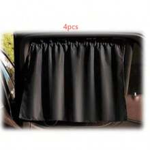 1/2/4pcs Black Matte Mesh Car Sun Shades With Suction Cups, Thickened Fabric For Heat Insulation And UV Protection, Adjustable Privacy, Lightweight And Breathable, Easy Installation, Suitable For Sedan, SUV And MPV - Sunshade Curtain - View 15