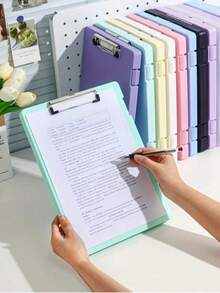 1pc Large Capacity File Storage Box - Designed For A4 Size, Includes Folders. 2-In-1 Learning Material Organizer, Helps You Efficiently Organize Information/Books. Office Desk Management Essential, Back To School Must-Have. - Multiple Styles - View 4