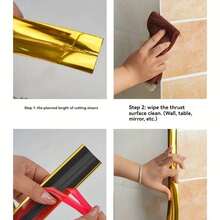 1 Roll 2cm X 3m Self-Adhesive Decorative Edge Tape, PVC Wall Trim, For Tile Edges And Corner Decoration - A - View 5