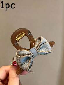 2/1pc Fashion Bow Hair Clip Hair Claw, Multi-Functional High-End Texture, Suitable For Daily And Outdoor Use - Multicolor - View 7