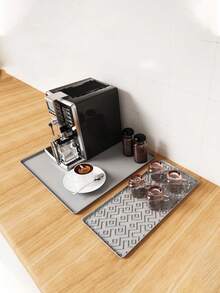 Alfombrilla de silicona para máquina de café, almohadilla antideslizante para mostrador de exprimidor, bandeja para máquina de café con bordes altos, protector de superficie para electrodomésticos de cocina, protege eficazmente el mostrador de arañazos, protector de encimera de cocina no eléctrico - Color sólido - Ver 22