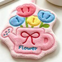 sanrou Cute Aesthetic Flower Hanging Hand Towel, Soft Absorbent Quick‑Dry Reusable Coral Velvet Decorative Hand Wipe, For Bathroom Kitchen Counter Wall Home Decor, Housewarming Gift - Multicolor - View 3
