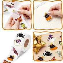 1500pcs Halloween Stickers, Pumpkin Decorative Stickers, Gift Wrapping Stickers, Halloween, Christmas Gift Decorative Stickers - A - View 5