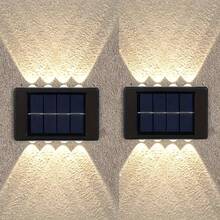 Solar Up‑Down Wall Lights, Outdoor Solar LED Wall Sconce, Warm White & RGB Color Changing Mode, Auto On‑Off Light Sensor No‑Wire Solar Wall Lamp, Waterproof Landscape Lighting For Garden Fence Patio Courtyard Villa Backyard, Holiday Home Decor & Gift - Solar Wall Light - View 7