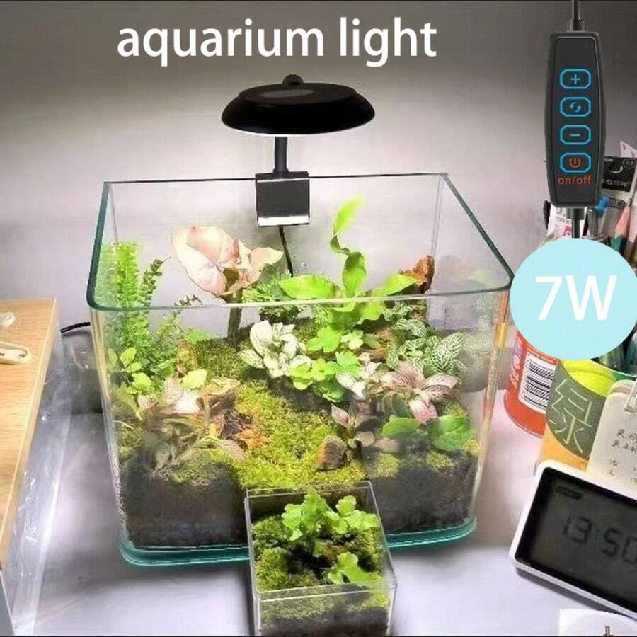 1 Buah Lampu Akuarium USB, LED Spektrum Penuh, Dapat Diputar 360°, Kecerahan yang Dapat Diatur dan 3 Mode Pencahayaan, -Cocok untuk Akuarium Air Tawar/Air Garam, Akuarium Kecil, Mendorong Pertumbuhan Tanaman dan Ikan-Pencahayaan Akuarium, Pecinta Akuarium