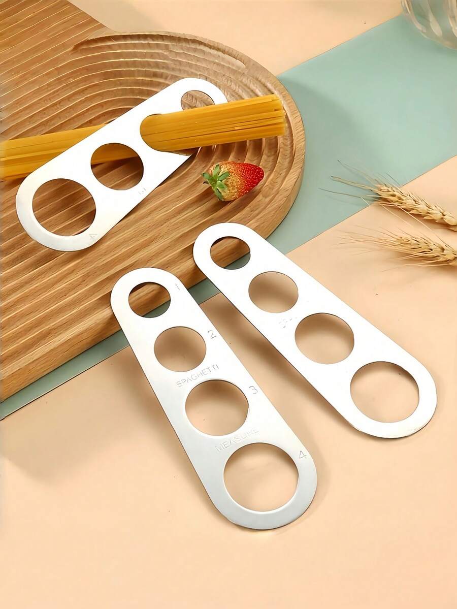 Regla medidora de pasta de acero inoxidable, regla medidora de espaguetis de acero inoxidable de 4 orificios, regla medidora de pasta, regla medidora de fideos de acero inoxidable, herramienta de cocina práctica, regla medidora fácil de usar, uso de chef profesional