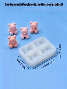 New Four-Piece Silicone Bear Candle Mold, Adorable 3D Design, Perfect For Handmade Scented Candles. High Temperature Resistant And Won't Deform, Easy To Demold Without Burrs. A Versatile Mold For Home DIY, Craft Projects, And Gift Candle Making. - White - View 12