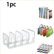 Kệ sách 4 ngăn phong cách sang trọng chịu lực 4 cái/2 cái/1 cái, không cần lắp ráp, giá lưu trữ túi trong suốt đa năng, kệ tổ chức bàn làm việc tiết kiệm không gian, thiết kế chống lật, kệ trưng bày đa năng cho gia đình và bán lẻ, phù hợp để sách, đồ dùng nhà bếp, giày, túi xách, ví, lưu trữ và trưng bày cho nhà bếp, tủ quần áo, ngăn kéo, văn phòng và thư viện trường học, cấu trúc nhựa chắc chắn, đồ dùng lưu trữ gia đình, dùng cho sự kiện Giáng sinh và khuyến mãi mùa thu - Nhiều màu - Xem 12