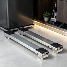 > Adjustable Appliance Dolly With 24 Locking Wheels - 800 Lbs Capacity Heavy-Duty Refrigerator And Washing Machine Stand, Expandable Moving Base With Silent Casters For Furniture And Home Appliances - Silver - View 3
