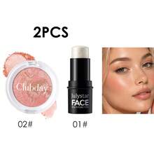 Blush & Highlight Duo Cosmetic Kit, Healthy Glowing Complexion Creator, Lightweight Non‑Greasy Texture, Long‑Lasting Comfortable Finish, Meets Diverse Makeup Demands From Fresh Daily Look To Gorgeous Party Glamorous Styling. - Set - View 16
