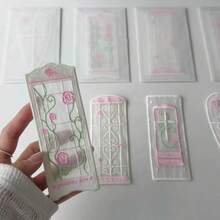 Vintage Rose Embroidery Bookmarks, Organza Transparent Floral Page Markers, Aesthetic Hollow‑Out Reading Accessories For Book Lovers - A - View 7