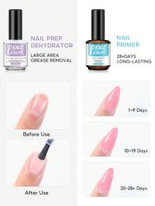 PEACECOLOR 15ML Nail Dehydrator And Primer Set  Acid-Free Natural Nail Dehydrator And Nail Primer Nail Supplies Set Manicure Kit Gift For Women - Nail Dehydrator and Primer - View 5