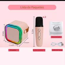 Mini Máquina de Karaoke para Niños y Adultos, Bocina Bluetooth Portátil con 2 Micrófonos Inalámbricos, Juguete y Regalo de Cumpleaños para Niñas de 4, 5, 6, 7, 8, 9, 10, 11, 12+ años, Ideal para Fiestas en Casa y Familia - Azul - Ver 6