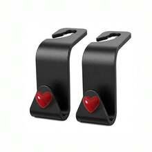 2pcs Small Heart-Shaped Car Seat Back Hidden Hooks, Multifunctional Creative Car Storage Hooks, Car Organizer Gadget - A - View 8