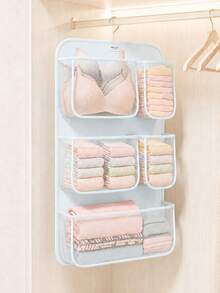 1pc Mesh Hanging Closet Organizer Bag With Compartments, Suitable For Underwear, Socks And Skirts, Multi-Functional Door Back Hanging Storage Bag, Suitable For Dorm, Can Store Pants, Jeans, Toys And Autumn/Winter Items, Wardrobe Storage Hanging Bag, Can Be Hung For Storage, Multi-Layer Clothing Organizer Bag, Socks Storage Rack, Closet Organizer - Multicolor - View 10