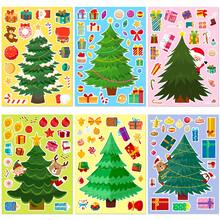 6pcs Christmas Theme Sticker Set, Cartoon Christmas Tree Santa Claus Reindeer DIY Decorative Stickers, Children's Handmade Scrapbook Stickers, Christmas Party Fun Small Gifts, Suitable For Birthday, New Year, Valentine's Day, Easter, Children's Day, Back To School, Halloween, Thanksgiving And Christmas Gifts - Multicolor - View 13