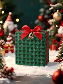 1 Roll Of Christmas Gift Wrapping Paper With Small Christmas Tree Pattern ,Perfect For Christmas Gift Wrapping,Decorating For Christmas Parties,Home Festive Decoration,DIY Craft,1 Roll Size: 43 Cm X 300 Cm - A - View 4
