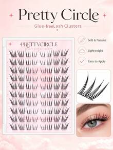 Glue-Free 10-Row 9-14mm C-Curl False Eyelashes, Large Capacity Lightweight Upgraded Lashes, Long-Lasting Lifted Shape, Soft & Comfortable Wear, Natural Fluffy Look For Daily Eye Makeup - C - View 10