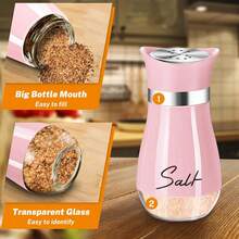 Salt And Pepper Shaker Set, 4oz Glass Base Salt & Pepper Shakers With Stainless Steel Lids, Suitable For Kitchen, Dining Table, RV, Camping, BBQ, Refillable Design - Multicolor - View 4