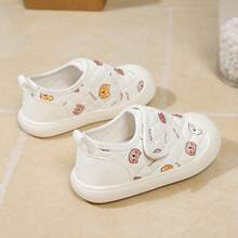 Infant White Cartoon Bear Walking Shoes Quilted Diamond Pattern Hook & Loop Closed Toe Anti-Collision Baby Casual Shoes - White - View 3