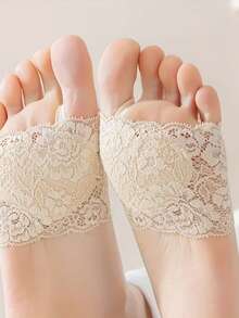 QKC 1 Pair Heart-Shaped Women's Anti-Slip Front Sole Pads, Suitable For High Heels And Casual Shoes - Beige - View 1