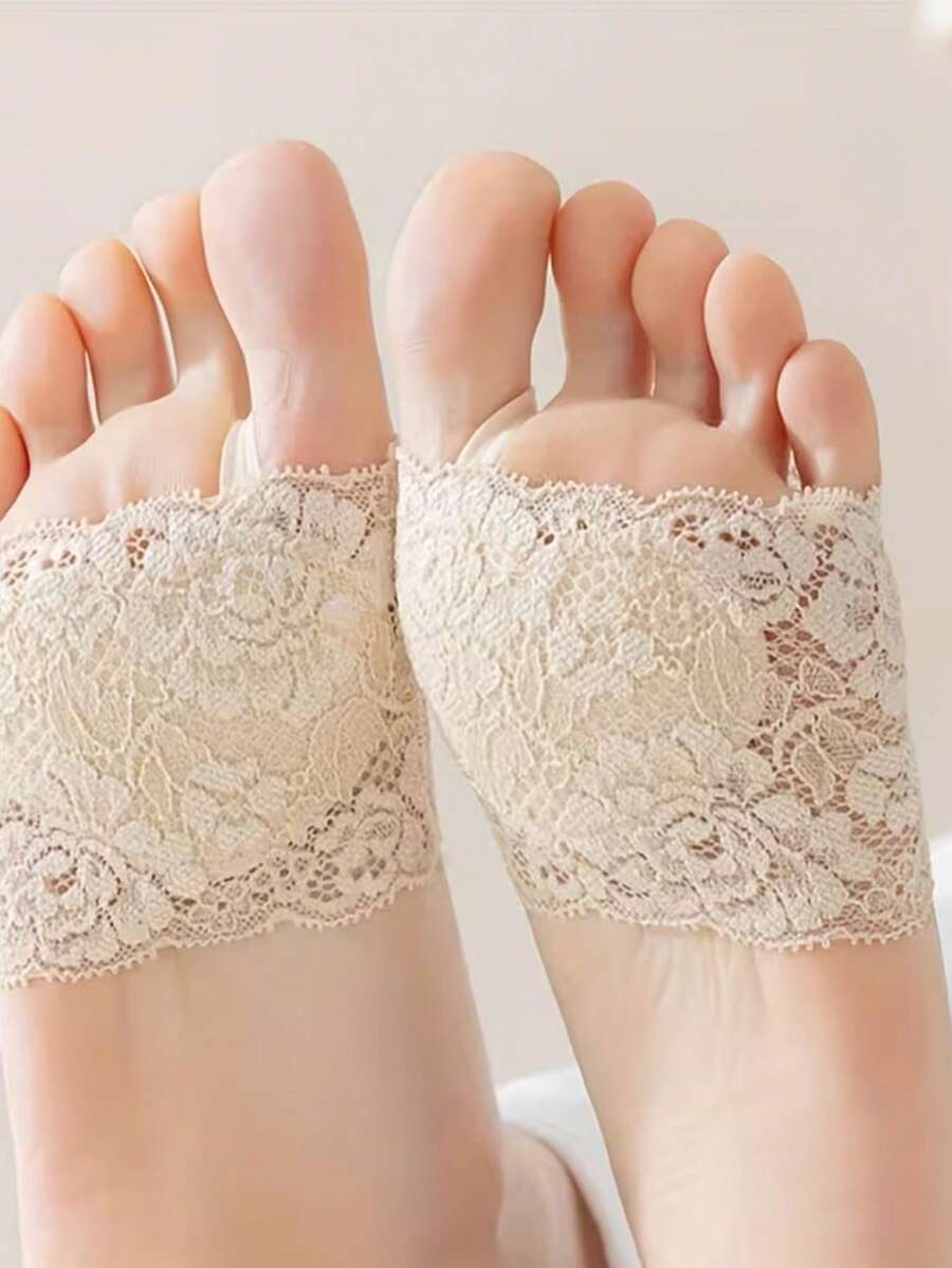 QKC 1 Pair Heart-Shaped Women's Anti-Slip Front Sole Pads, Suitable For High Heels And Casual Shoes - Beige - View 1