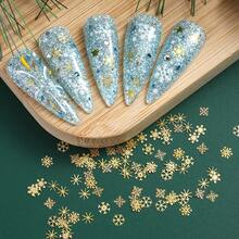 1 Box Snowflake Metal Nail Art Charms, 3D Gold Snowflake, 9 Mixed Color Designs, Cute Christmas Theme Winter Nail Decoration, Suitable For DIY And Nail Salon - Gold - View 8