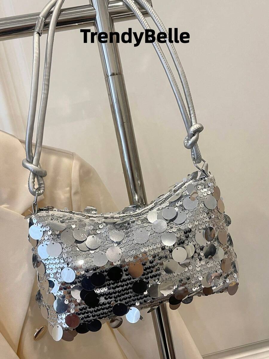 1pc Sequin Women's Shoulder Bag, Underarm Handbag, Multi-Functional Shoulder Bag, Suitable For Women To Attend Formal Occasions Or Daily Commute