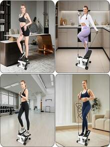1pc Home Stepper, Non‑Slip Textured Pedals With Resistance Bands, Compact Space‑Saving For Home Fitness Aerobic Leg Shaping Indoor Exercise - Random Color - View 4