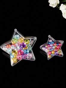 1pc Star-Shaped Storage Box, Gift Jewelry Box, Earring Storage Box, Jewelry Box, Large Capacity Storage Box, Removable Compartments, Key Lock, For Earrings, Rings, Necklaces, Beads Accessories, Storage And Display, Home Storage And Organization, Bathroom Accessories, Bedroom Accessories, Girlfriend's Gift - Multicolor - View 1