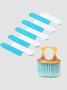 10pcs Mini Nail Files With 1 Pc Cleaning Brush Disposable Nail Files Double Sided Sandpaper For Natural Acrylic False Nails, Home And Salon Use - Multicolor - View 8